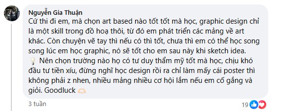 Một bình luận khác cho biết có thể học song song trong quá trình học thiết kế đồ họa