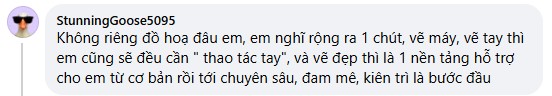 Một anh chị khác cho biết vẽ là bước hỗ trợ rất cần thiết trong quá trình học và làm nghề