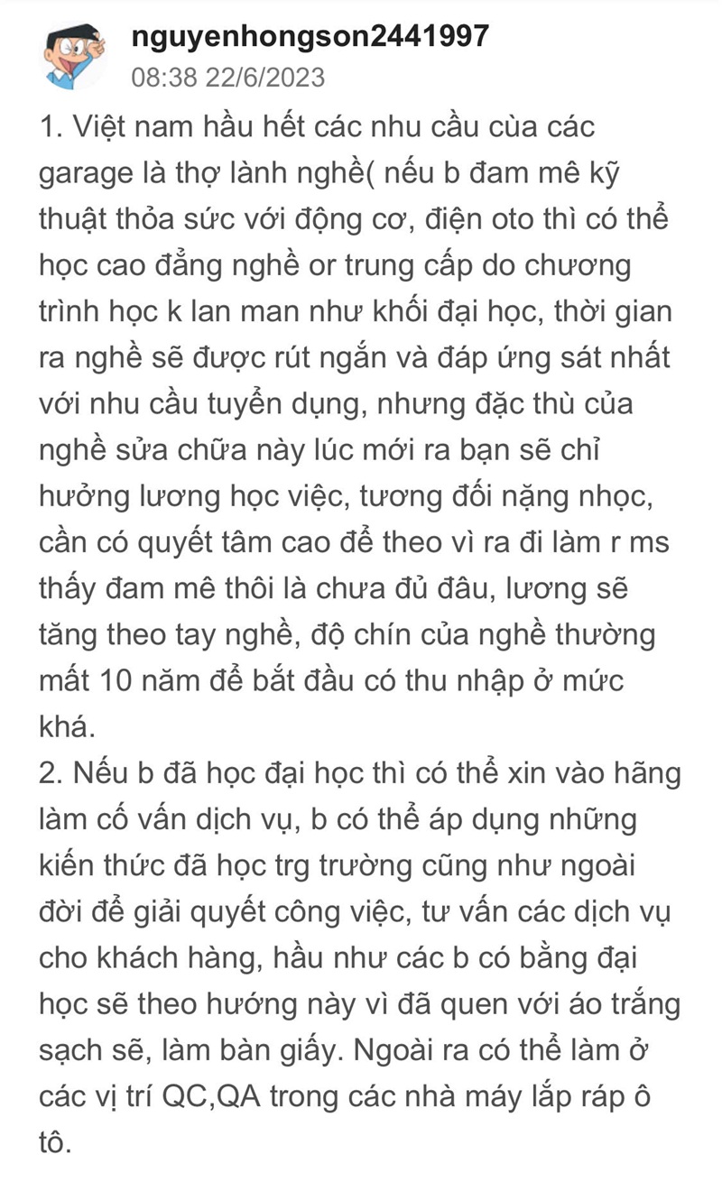 Các "đàn anh" đi trước cho lời khuyên học Cao đẳng kiến thức sẽ không lan man nhiều như chương trình Đại học