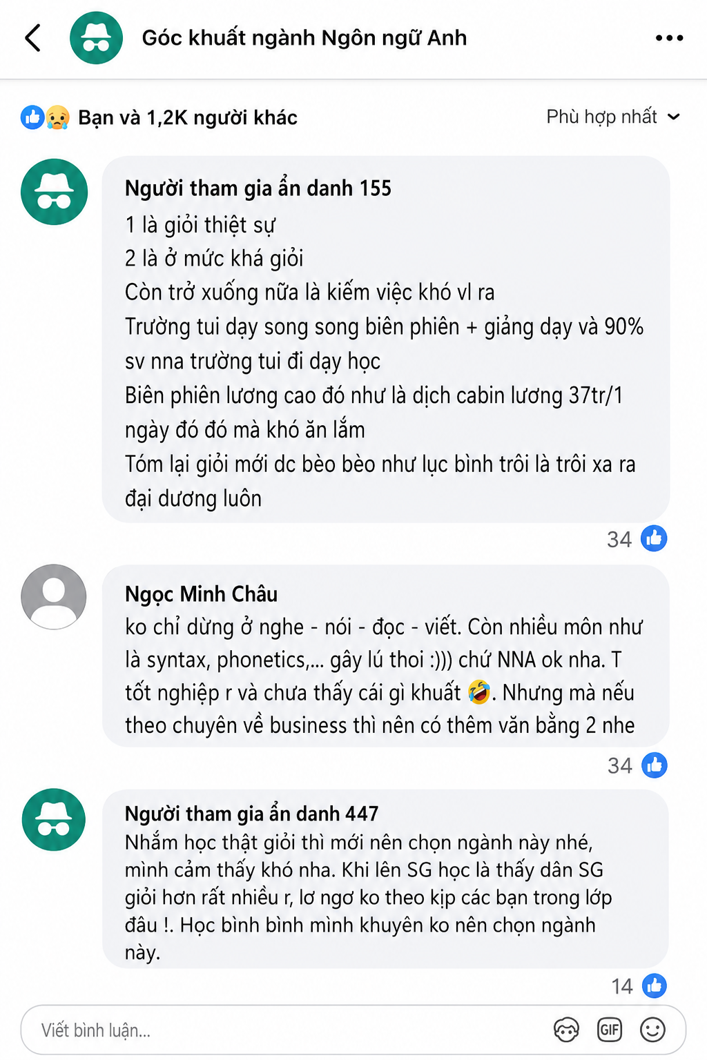 Chia sẻ rất thực tế của những người đã và đang học ngành Ngôn ngữ Anh