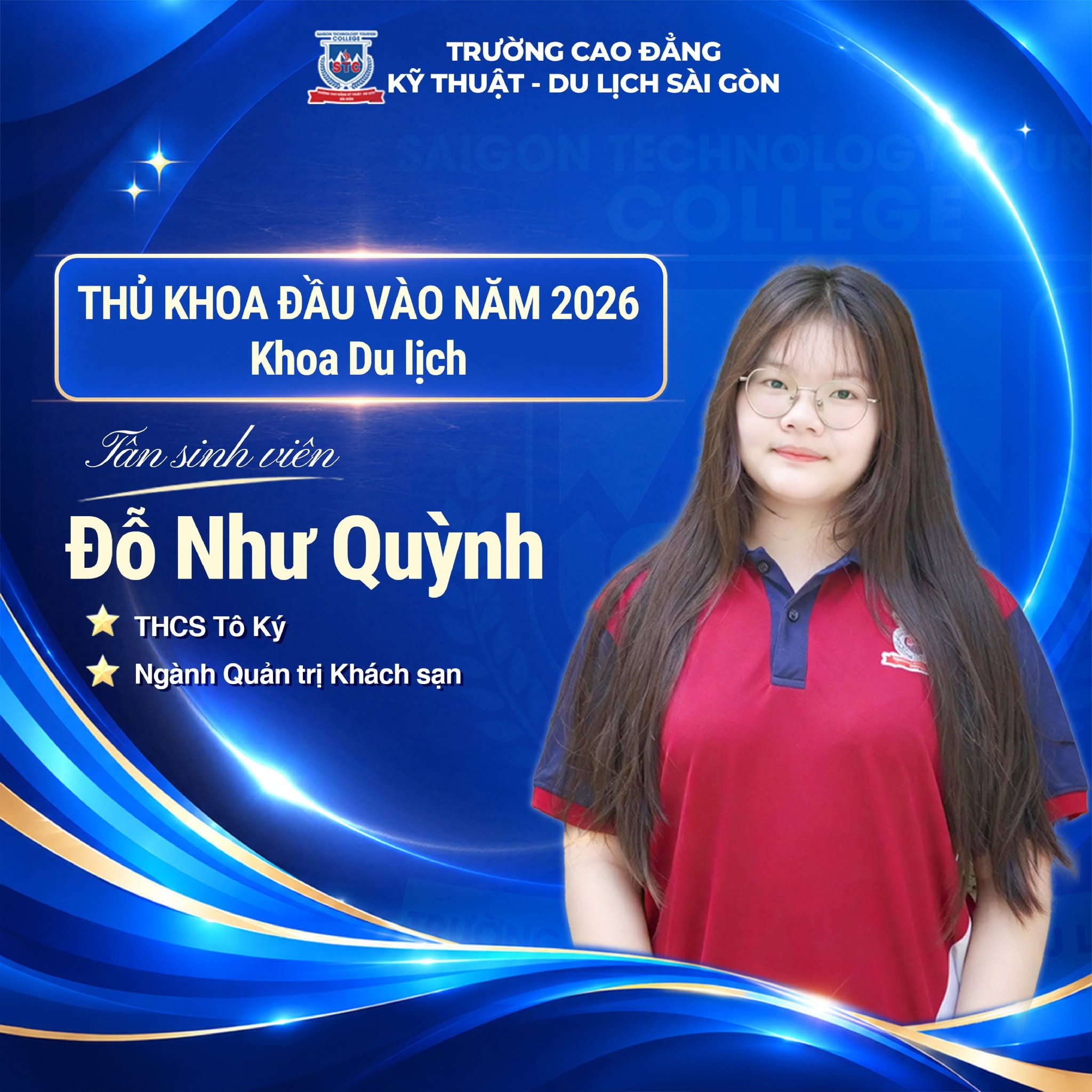 Đỗ Như Quỳnh: Cựu học sinh Trường THCS Tô Ký, thủ khoa đầu vào ngành Quản trị Khách sạn
